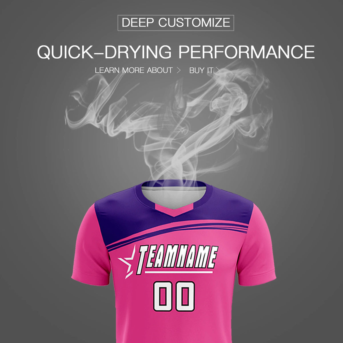 Custom Pink Purple Personalized Men Soccer Sets Jersey