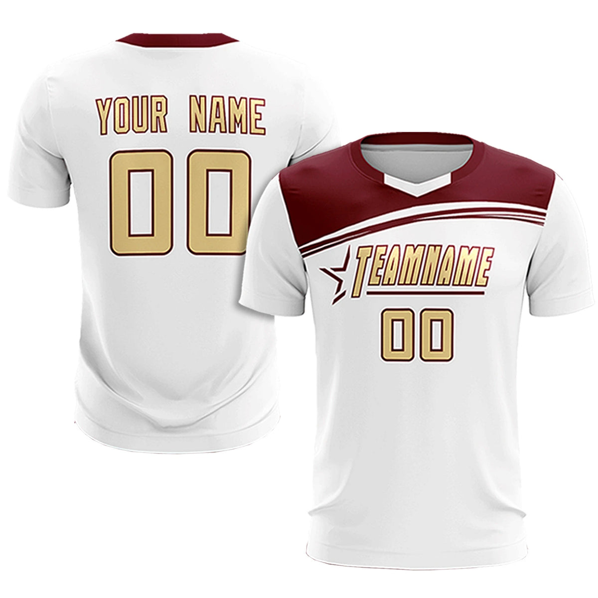 Custom White Crimson Personalized Men Soccer Sets Jersey