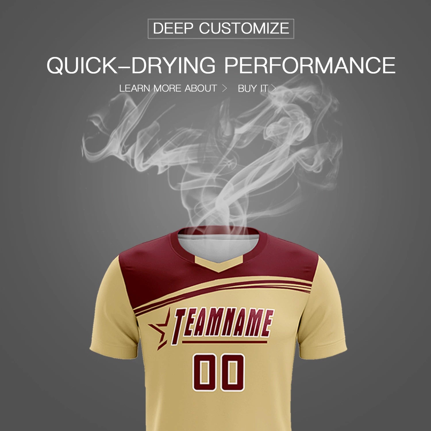 Custom Khaki Crimson Personalized Men Soccer Sets Jersey