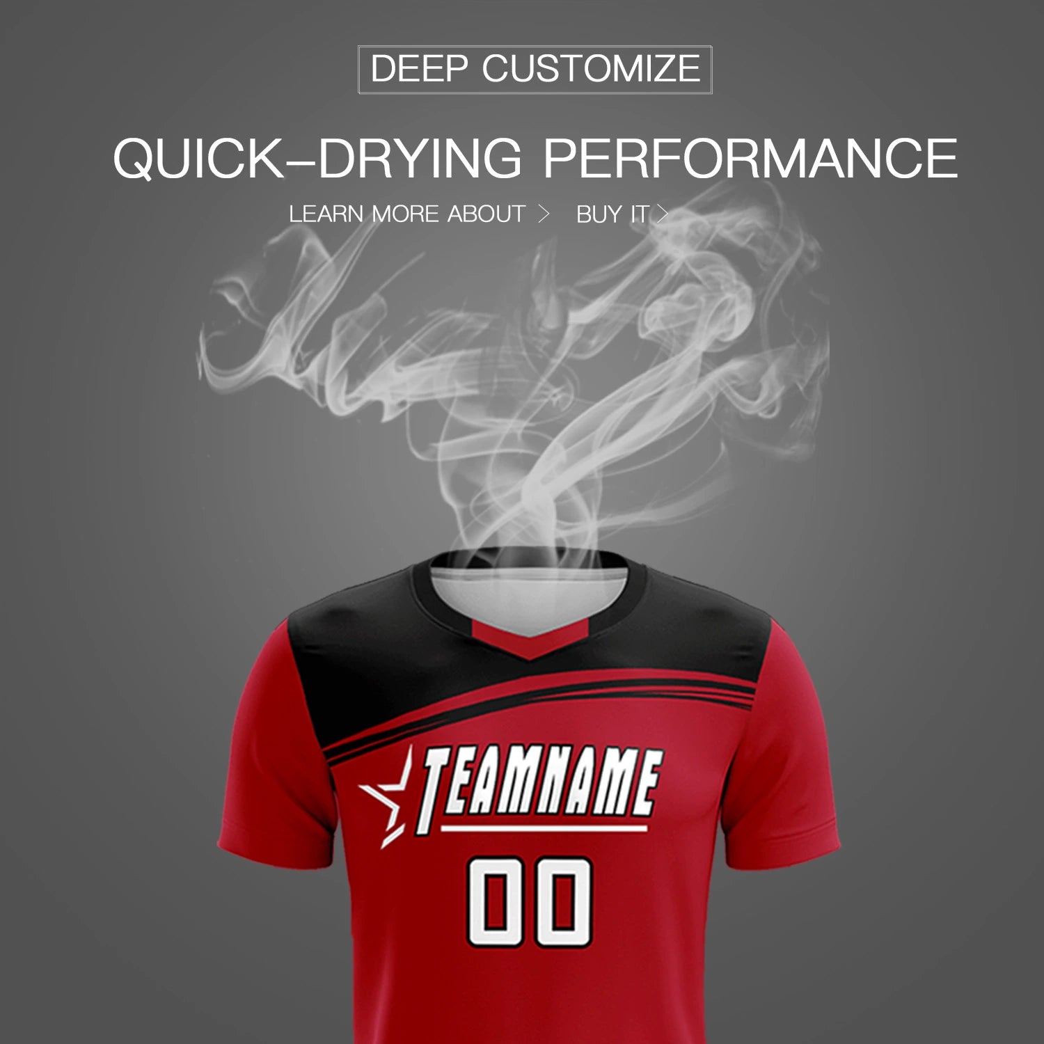 Custom Red Black Personalized Men Soccer Sets Jersey