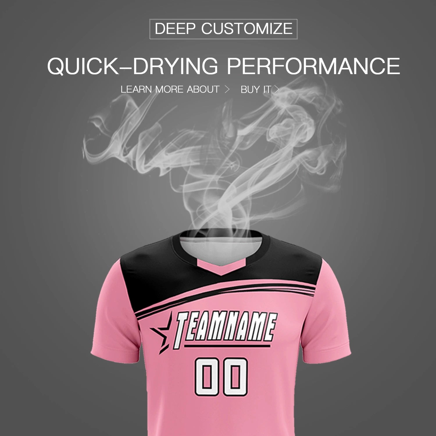 Custom Light Pink Black Personalized Men Soccer Sets Jersey