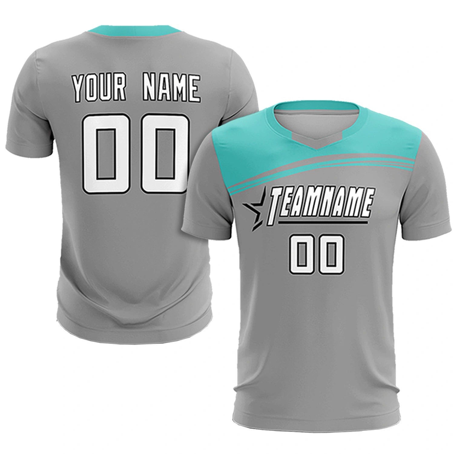 Custom Gray Bright Green Personalized Men Soccer Sets Jersey