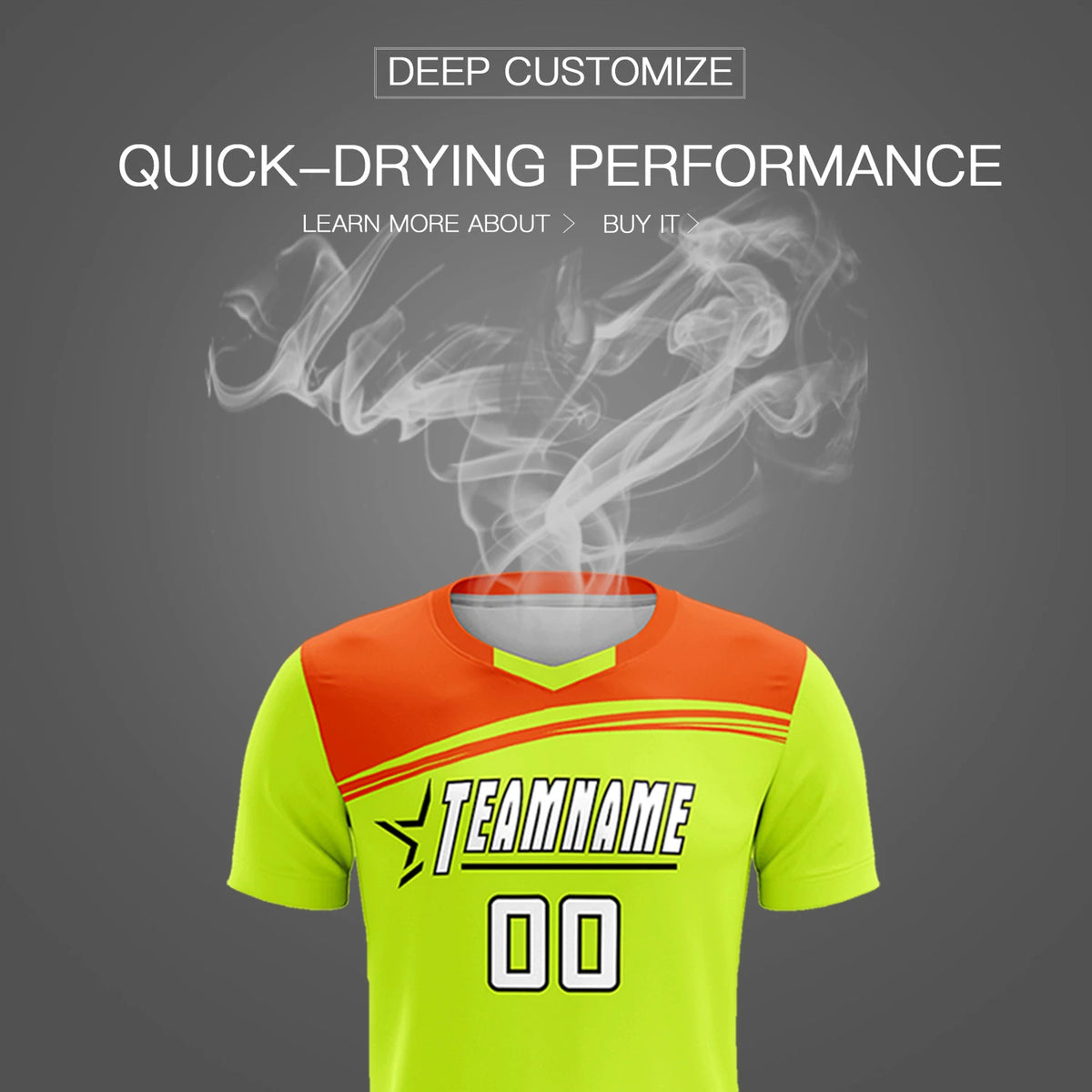 Custom Neon Green Orange Personalized Men Soccer Sets Jersey