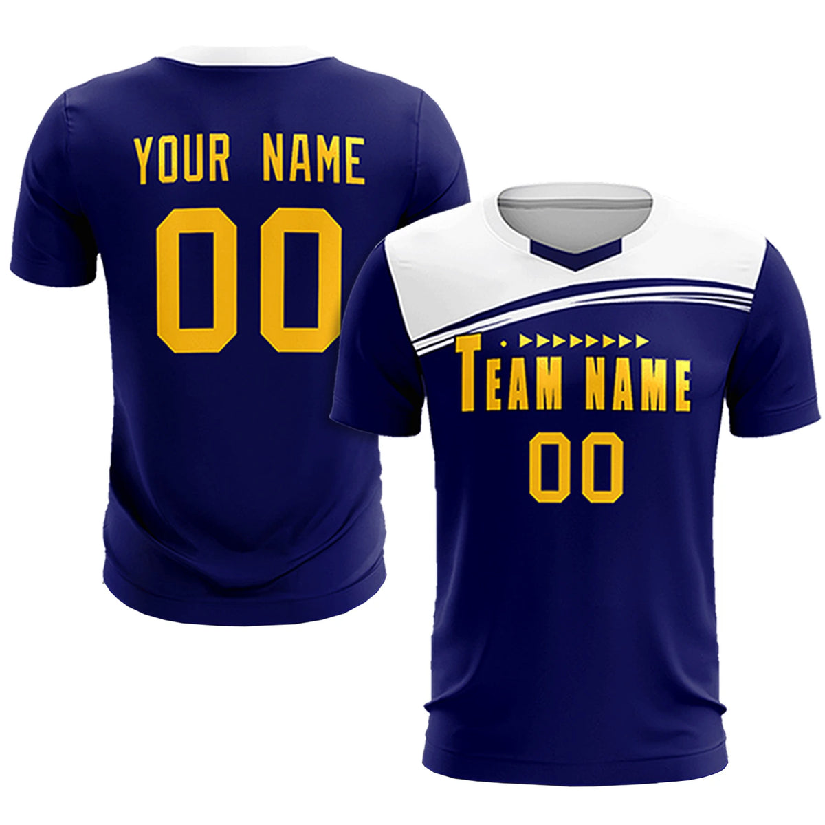 Custom Royal Blue White Personalized Men Soccer Sets Jersey