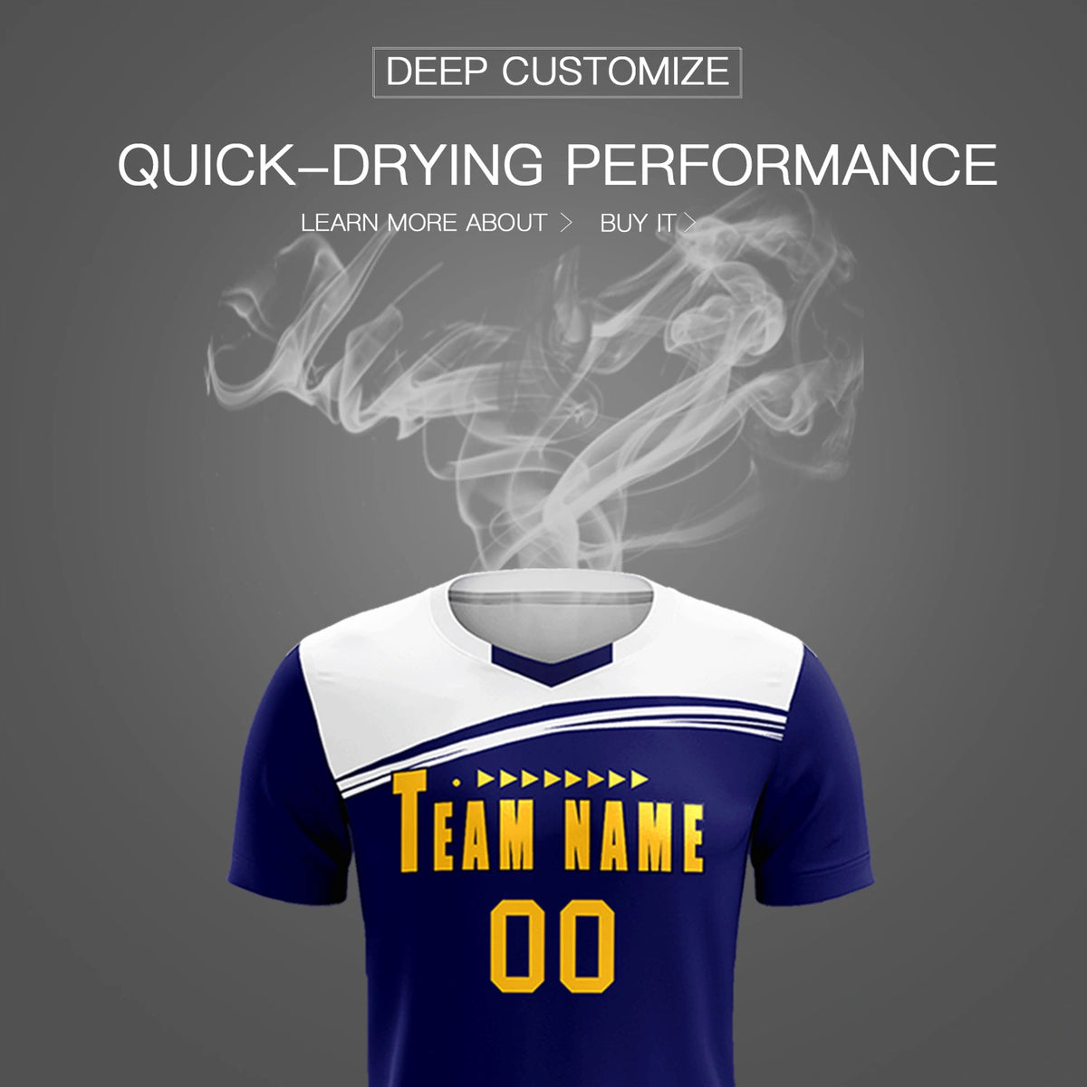 Custom Royal Blue White Personalized Men Soccer Sets Jersey