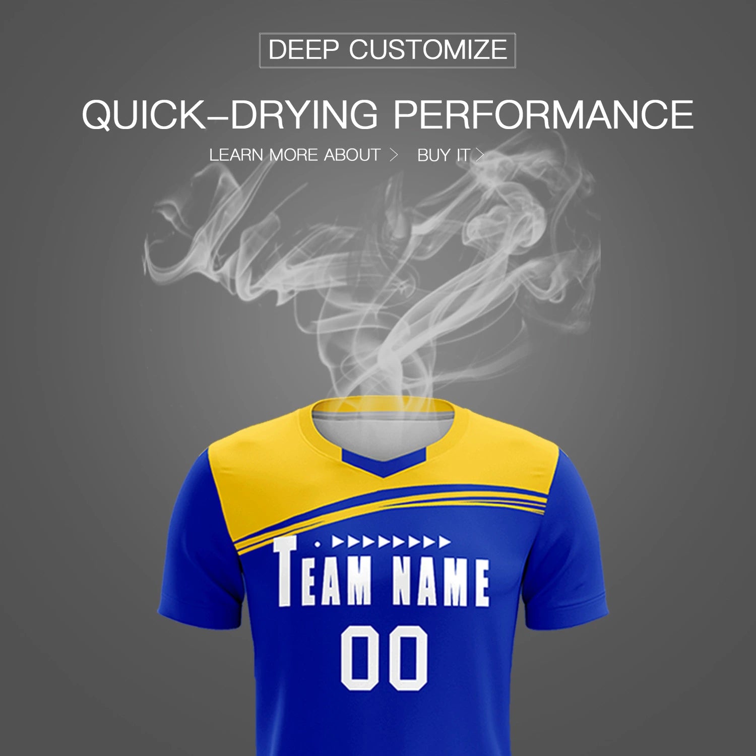 Custom Royal Blue Gold01 Personalized Men Soccer Sets Jersey