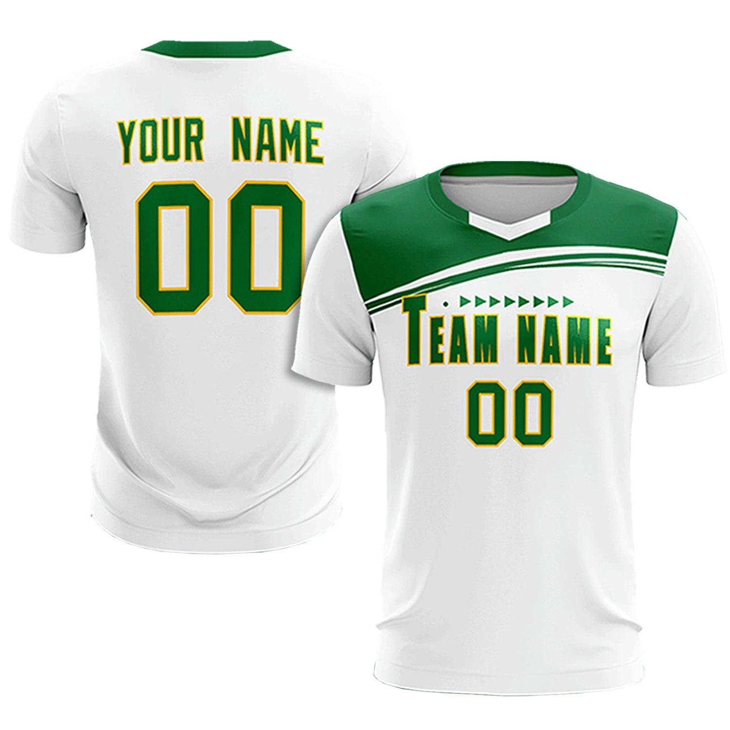 Custom White Kelly Green Personalized Men Soccer Sets Jersey