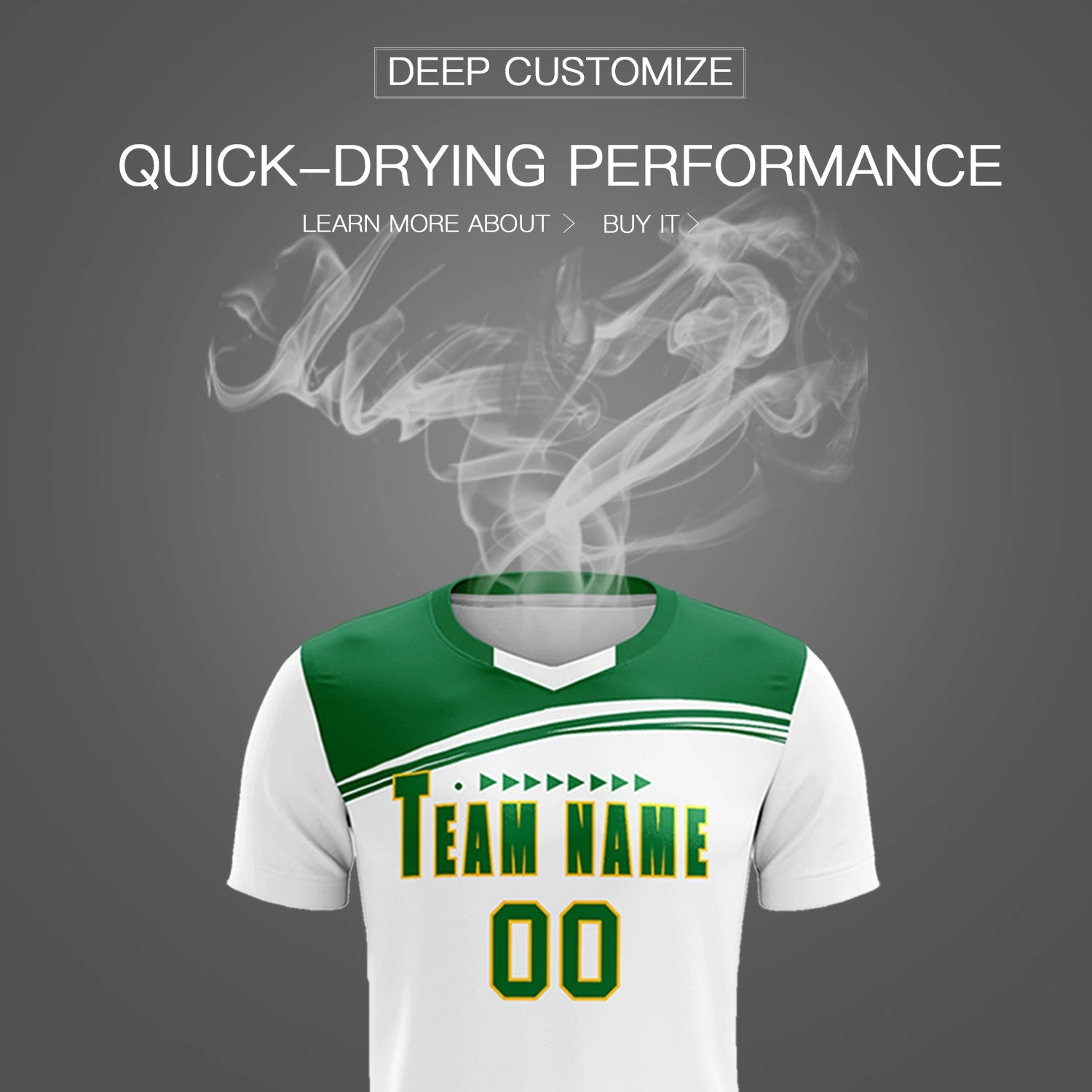 Custom White Kelly Green Personalized Men Soccer Sets Jersey