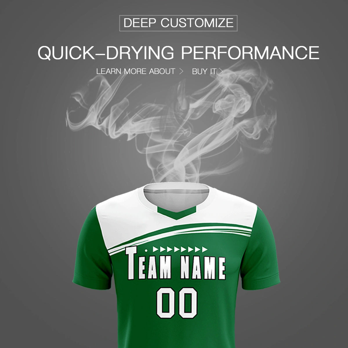 Custom Kelly Green White Personalized Men Soccer Sets Jersey