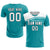 Custom Aqua White Personalized Men Soccer Sets Jersey