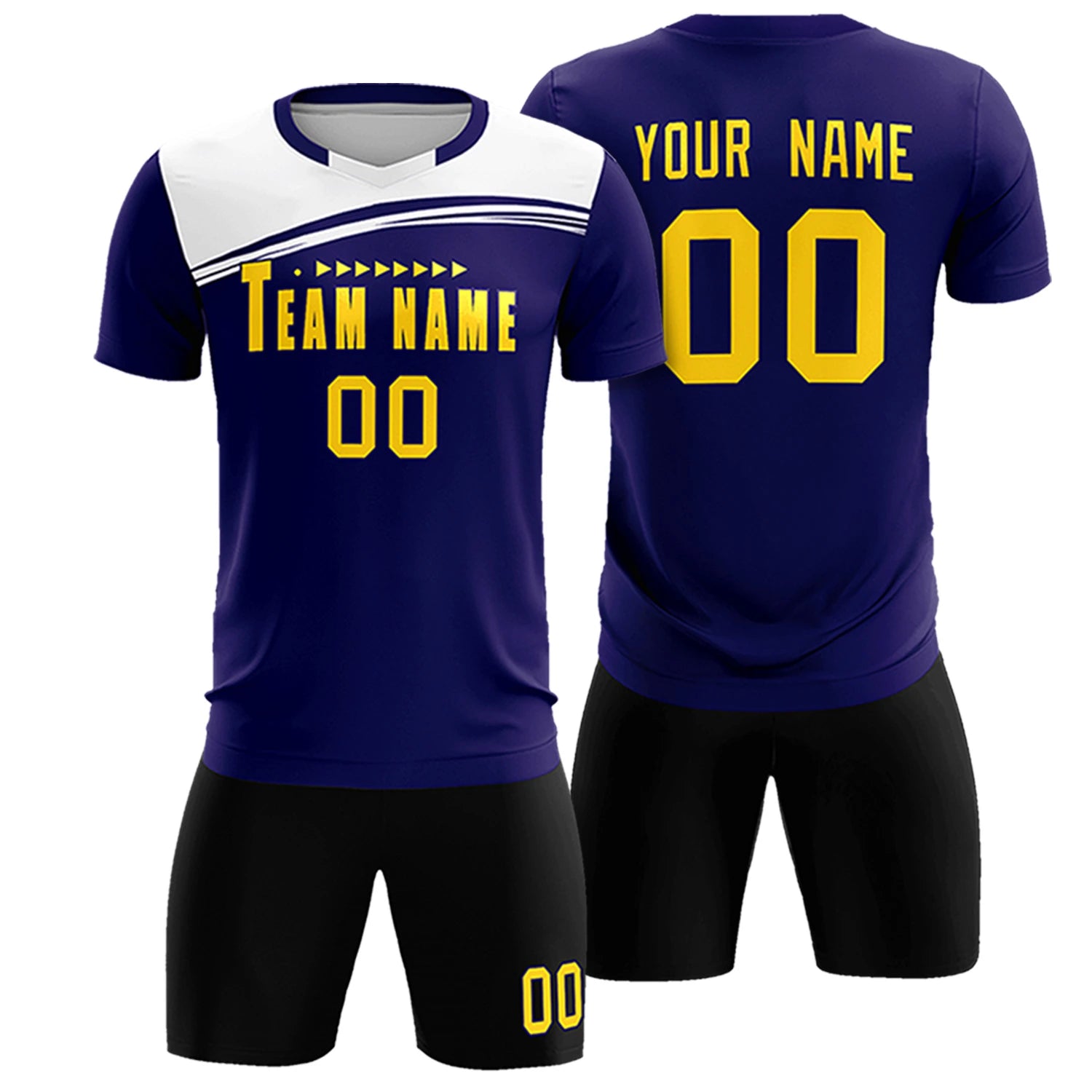 Custom Purple White White Personalized Men Soccer Sets Jersey