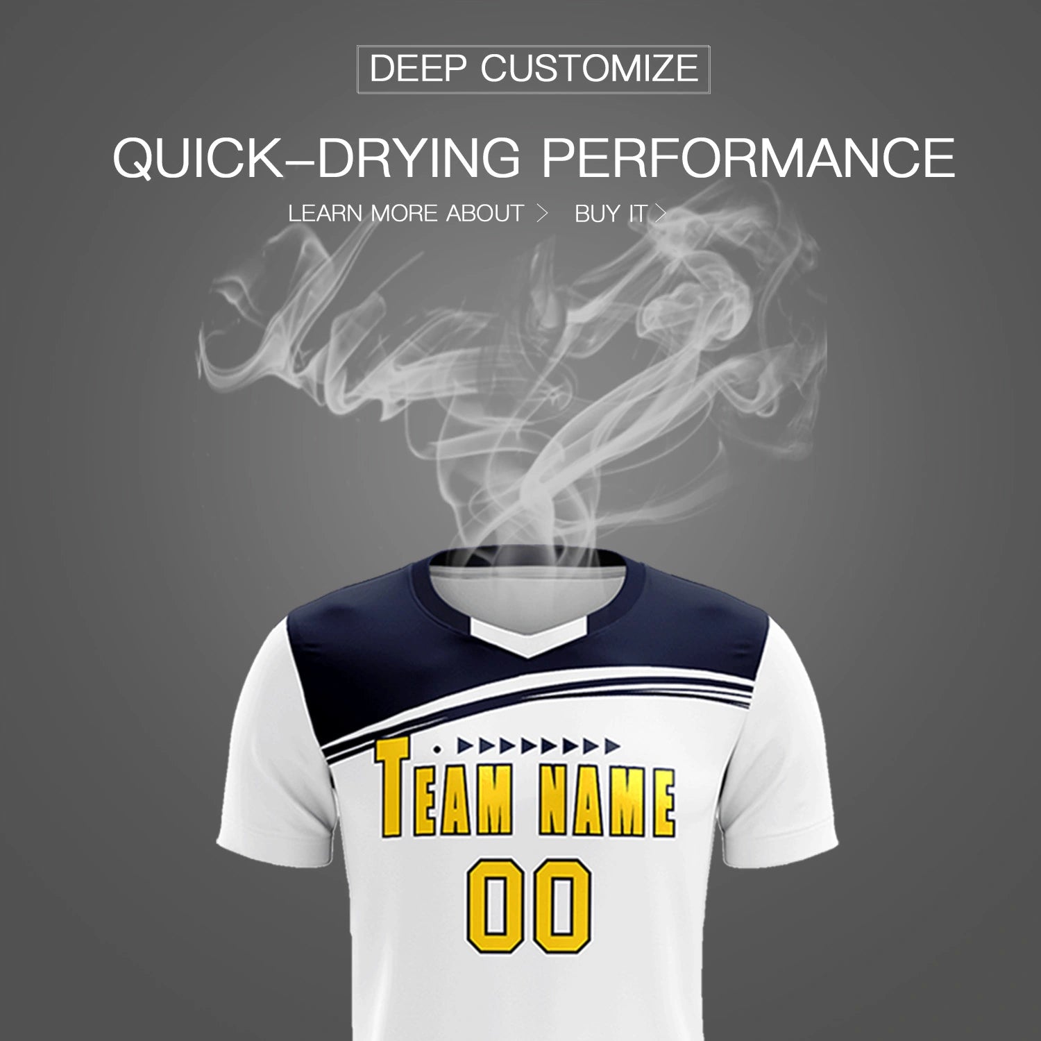 Custom White Navy Personalized Men Soccer Sets Jersey