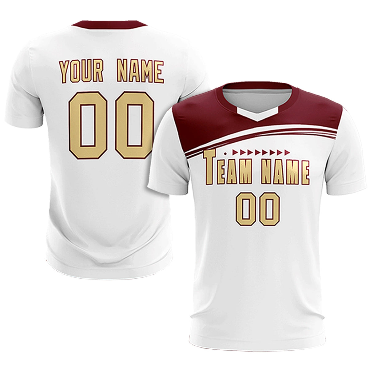 Custom White Crimson Personalized Men Soccer Sets Jersey