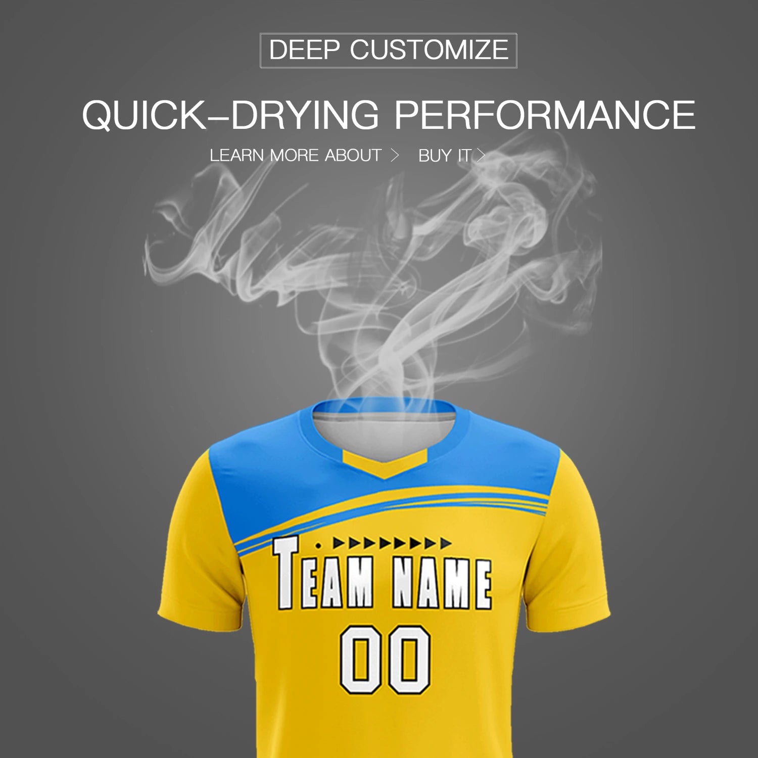 Custom Gold01 Powder Blue Personalized Men Soccer Sets Jersey