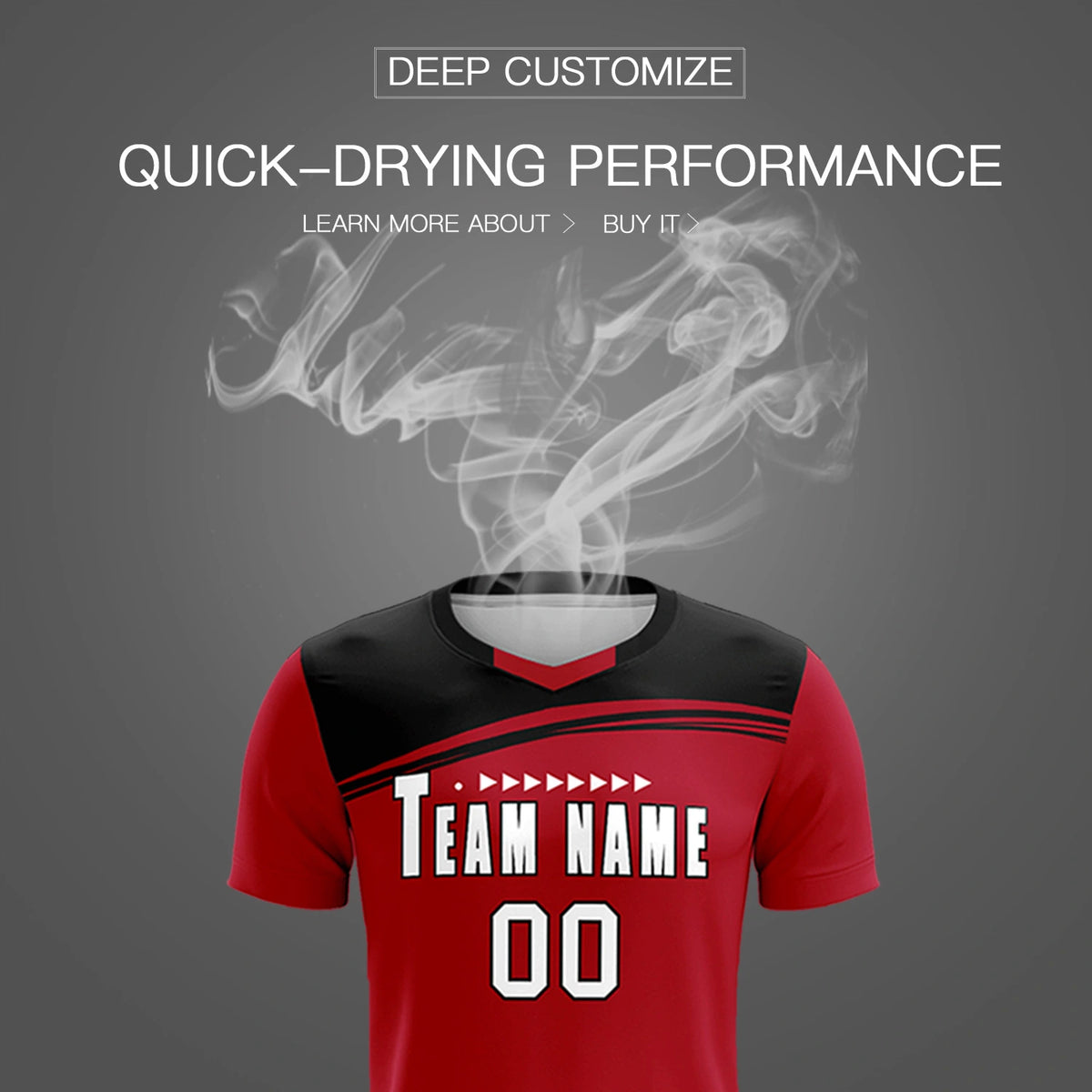 Custom Red Black Personalized Men Soccer Sets Jersey