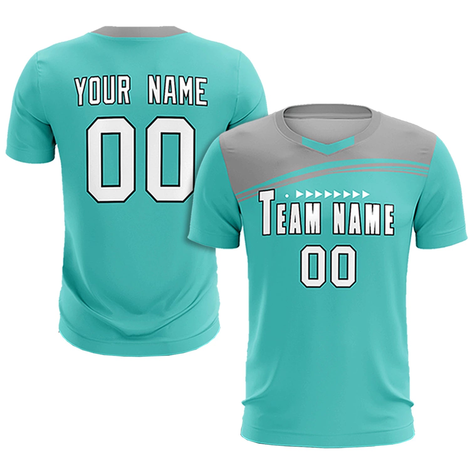 Custom Bright Green Gray Personalized Men Soccer Sets Jersey