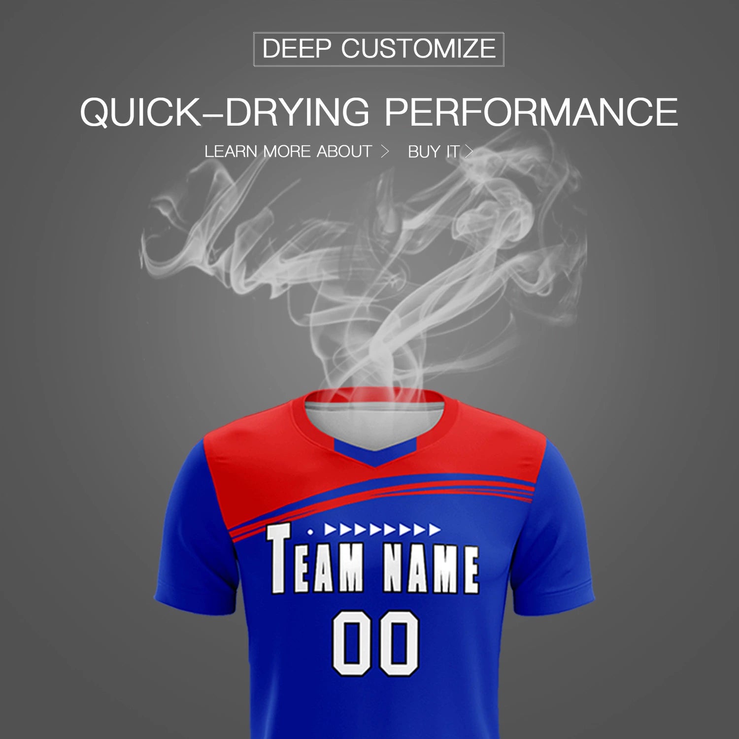 Custom Royal Blue Red Personalized Men Soccer Sets Jersey