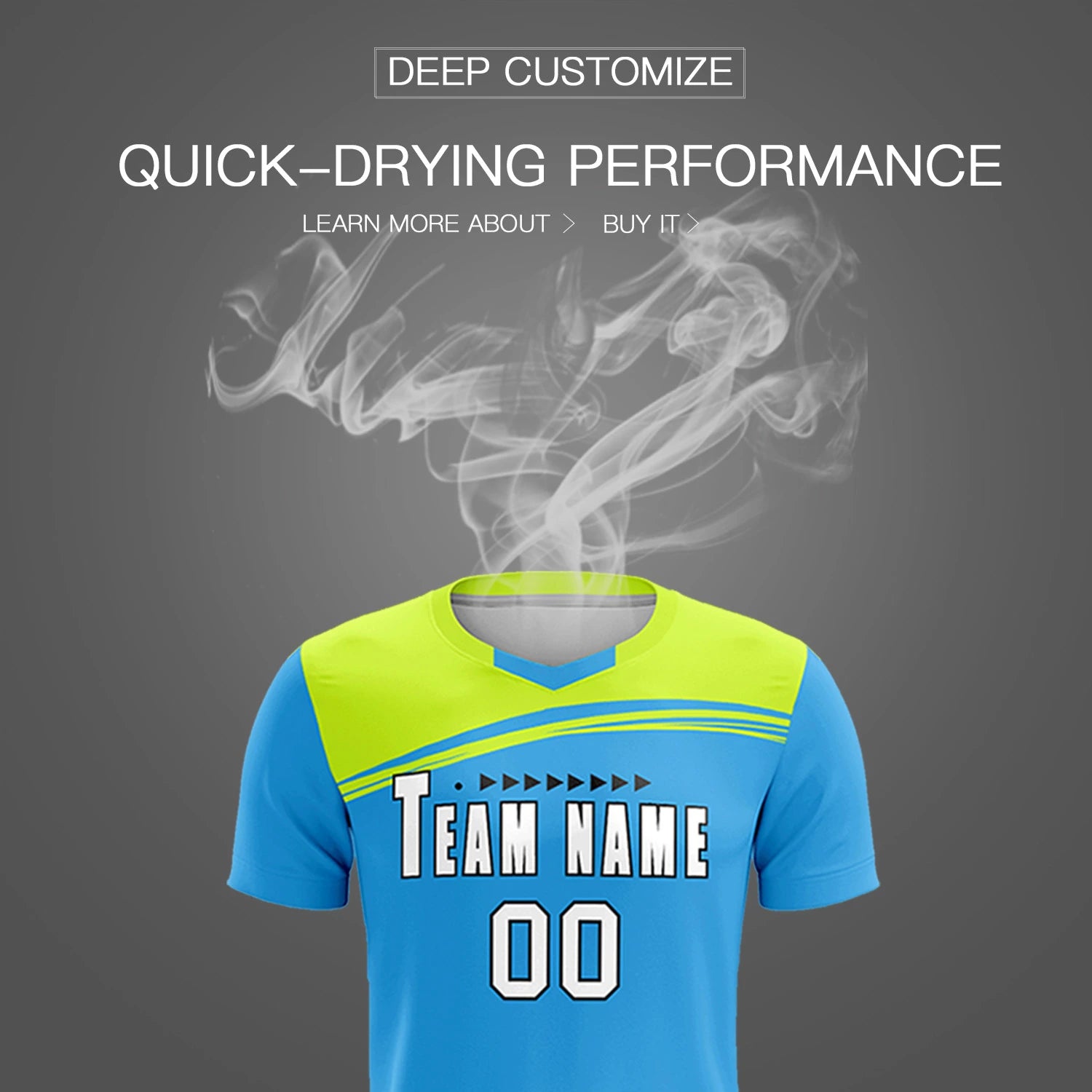 Custom Powder Blue Neon Green Personalized Men Soccer Sets Jersey