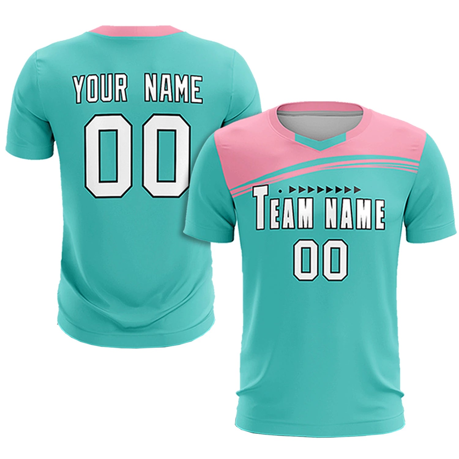 Custom Bright Green Light Pink Personalized Men Soccer Sets Jersey