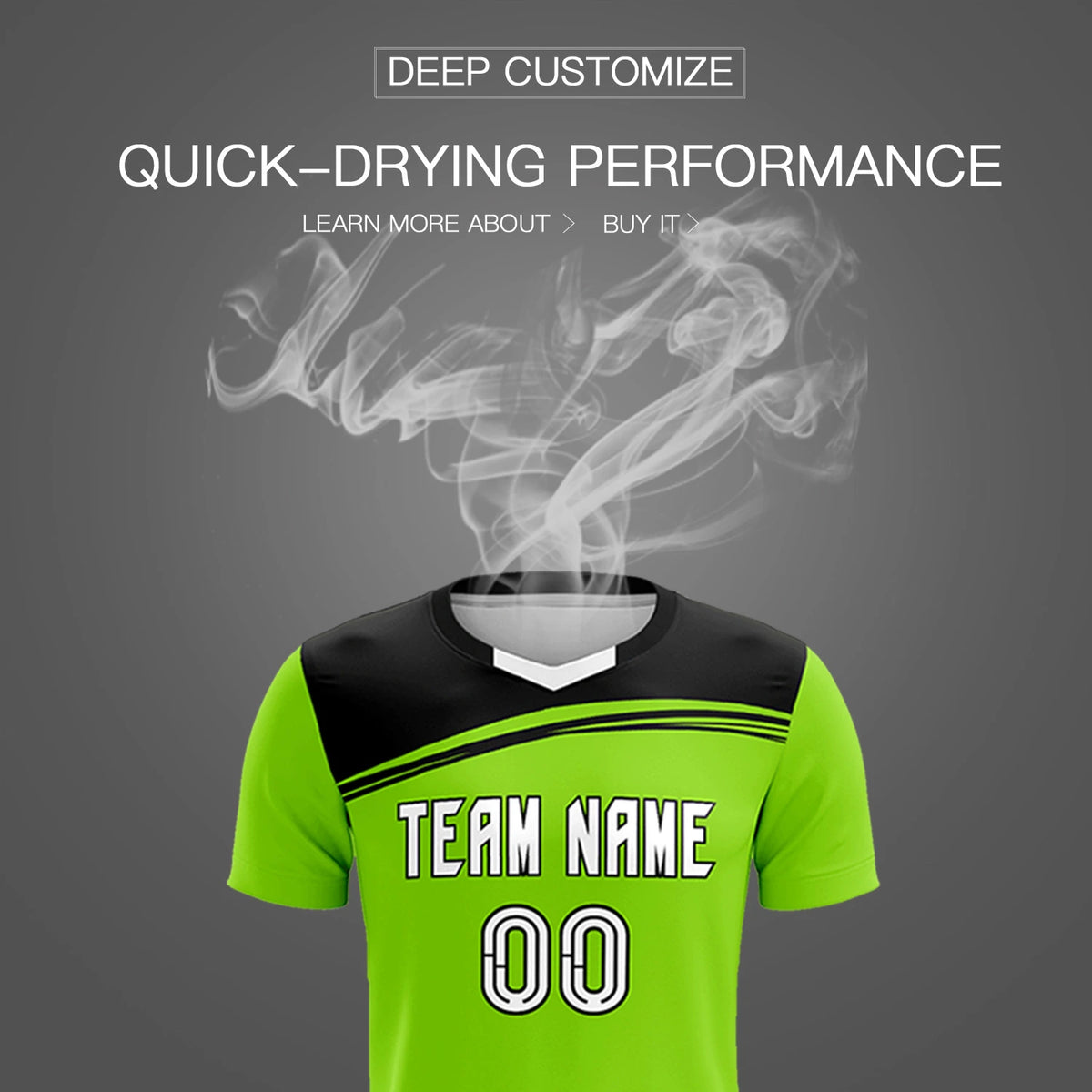 Custom Neon Green Black Personalized Men Soccer Sets Jersey