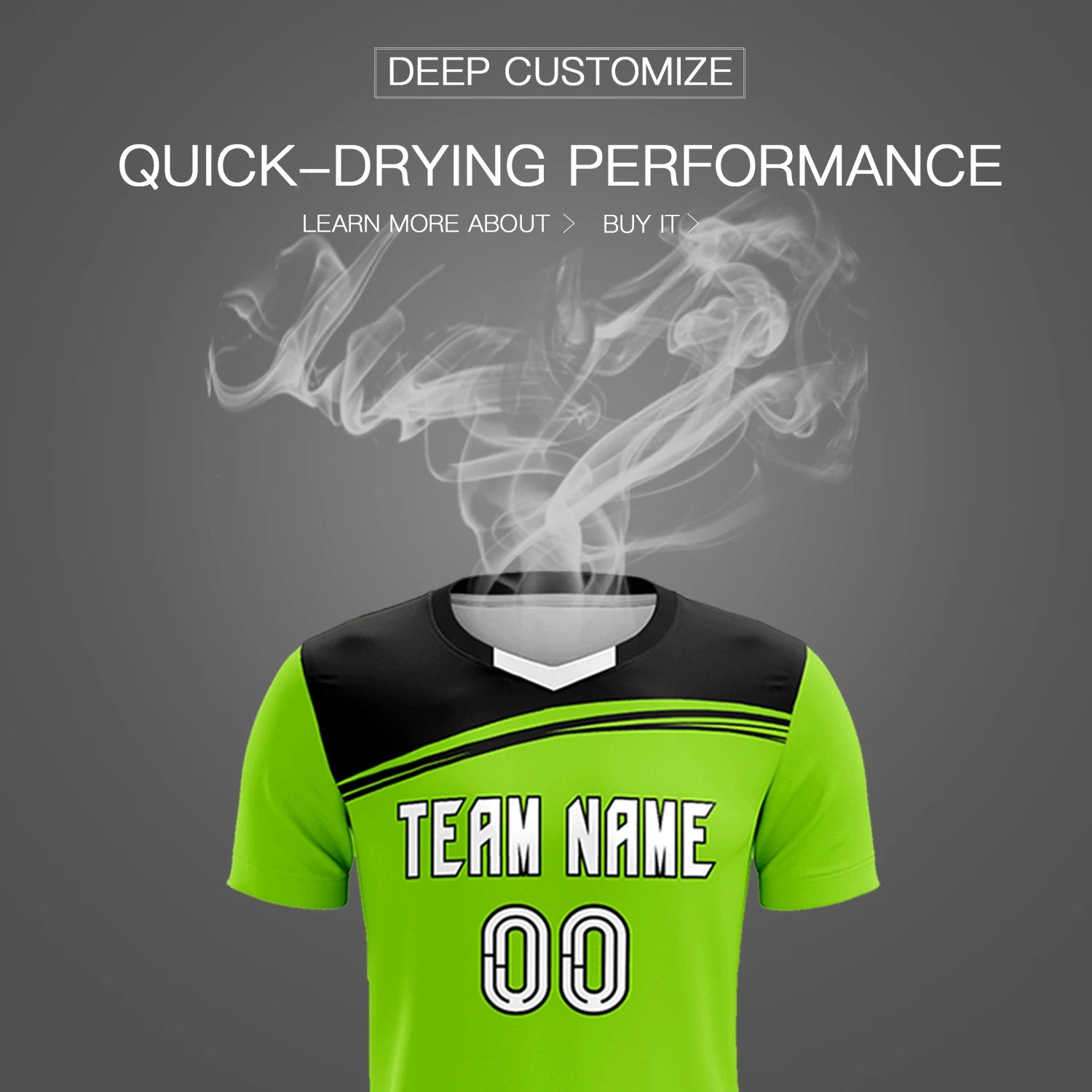 Custom Neon Green Black Personalized Men Soccer Sets Jersey