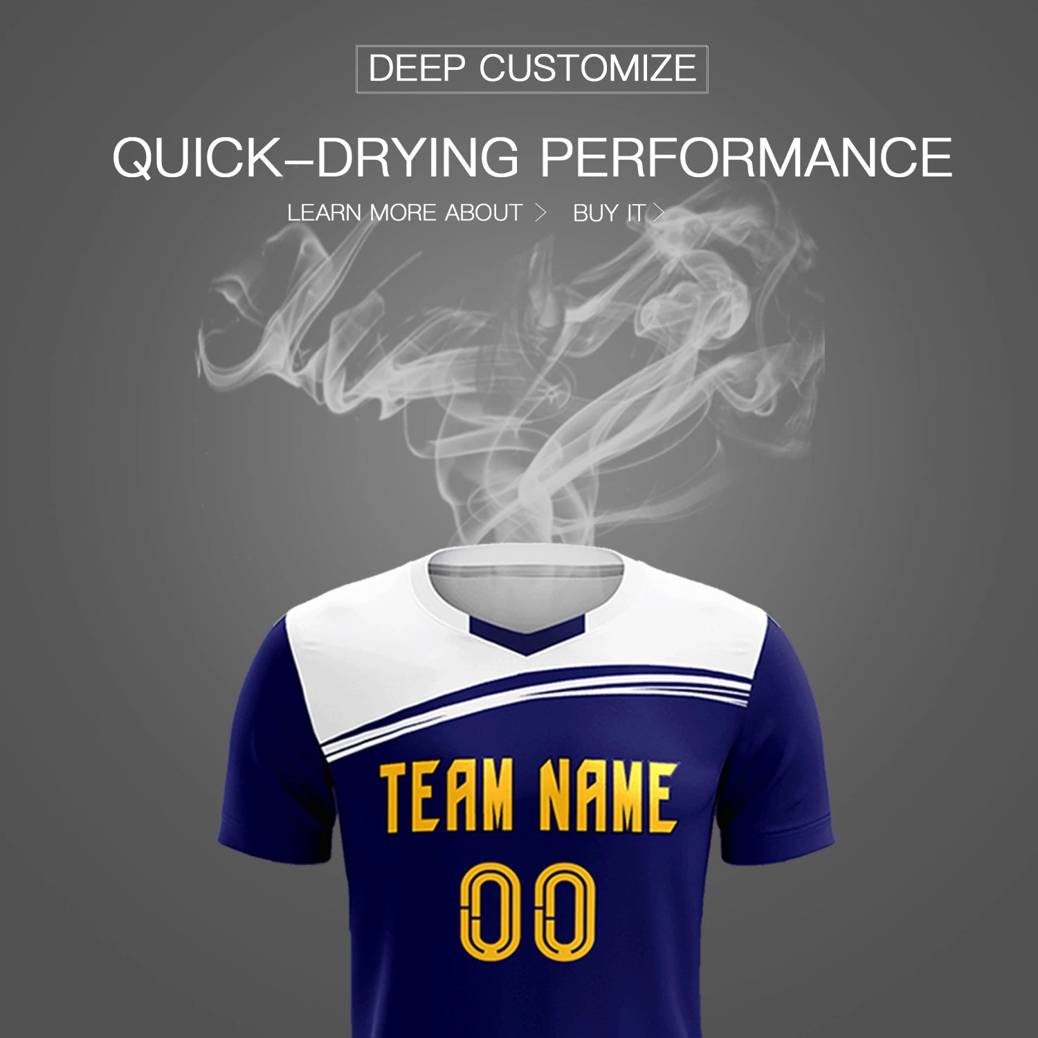 Custom Royal Blue White Personalized Men Soccer Sets Jersey