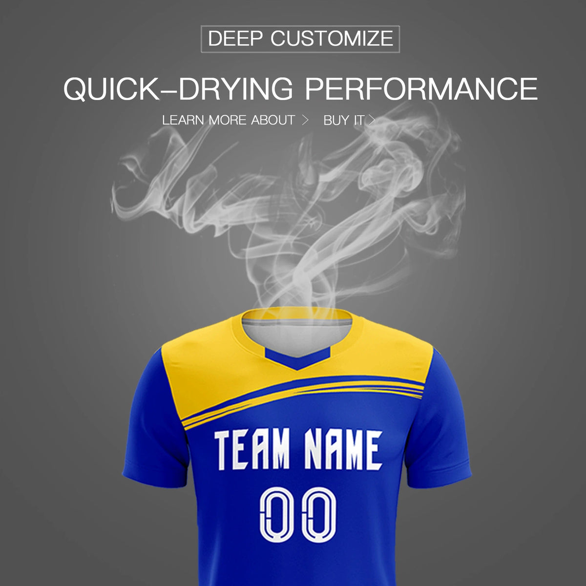 Custom Royal Blue Gold01 Personalized Men Soccer Sets Jersey