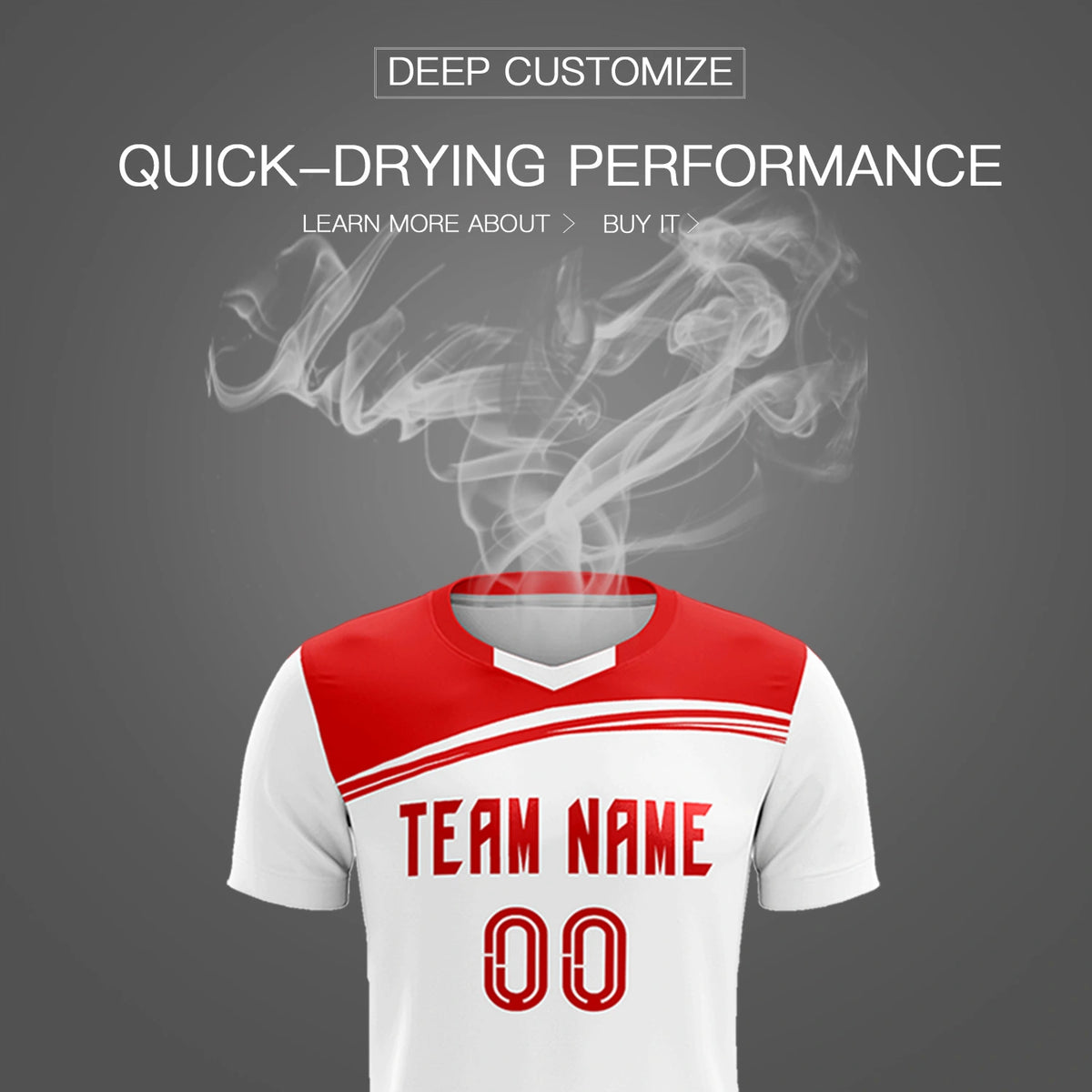 Custom White Red Personalized Men Soccer Sets Jersey