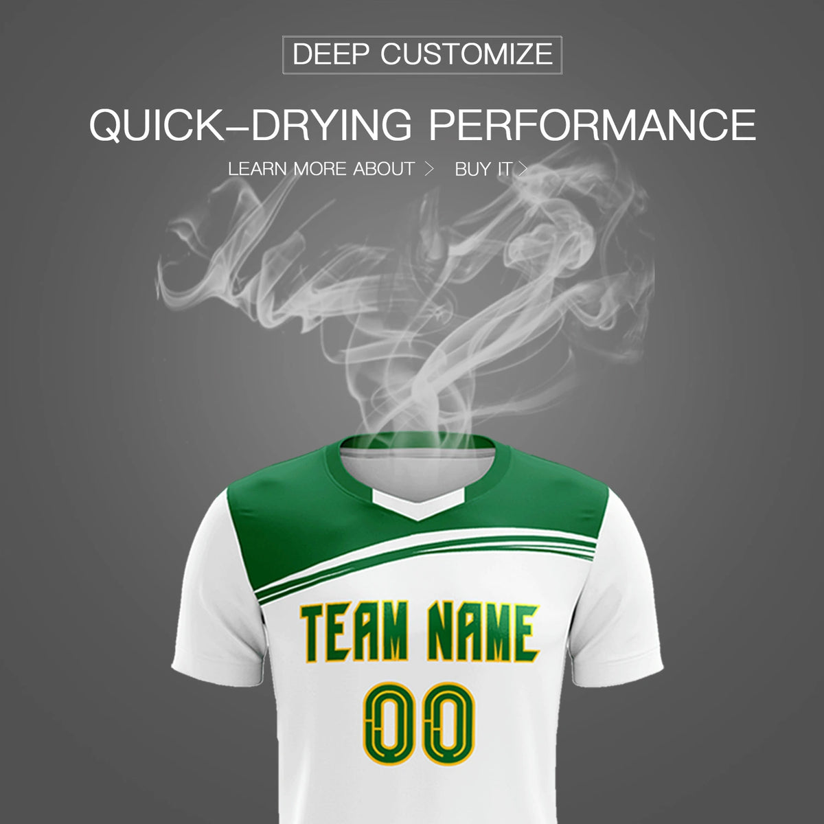 Custom White Kelly Green Personalized Men Soccer Sets Jersey