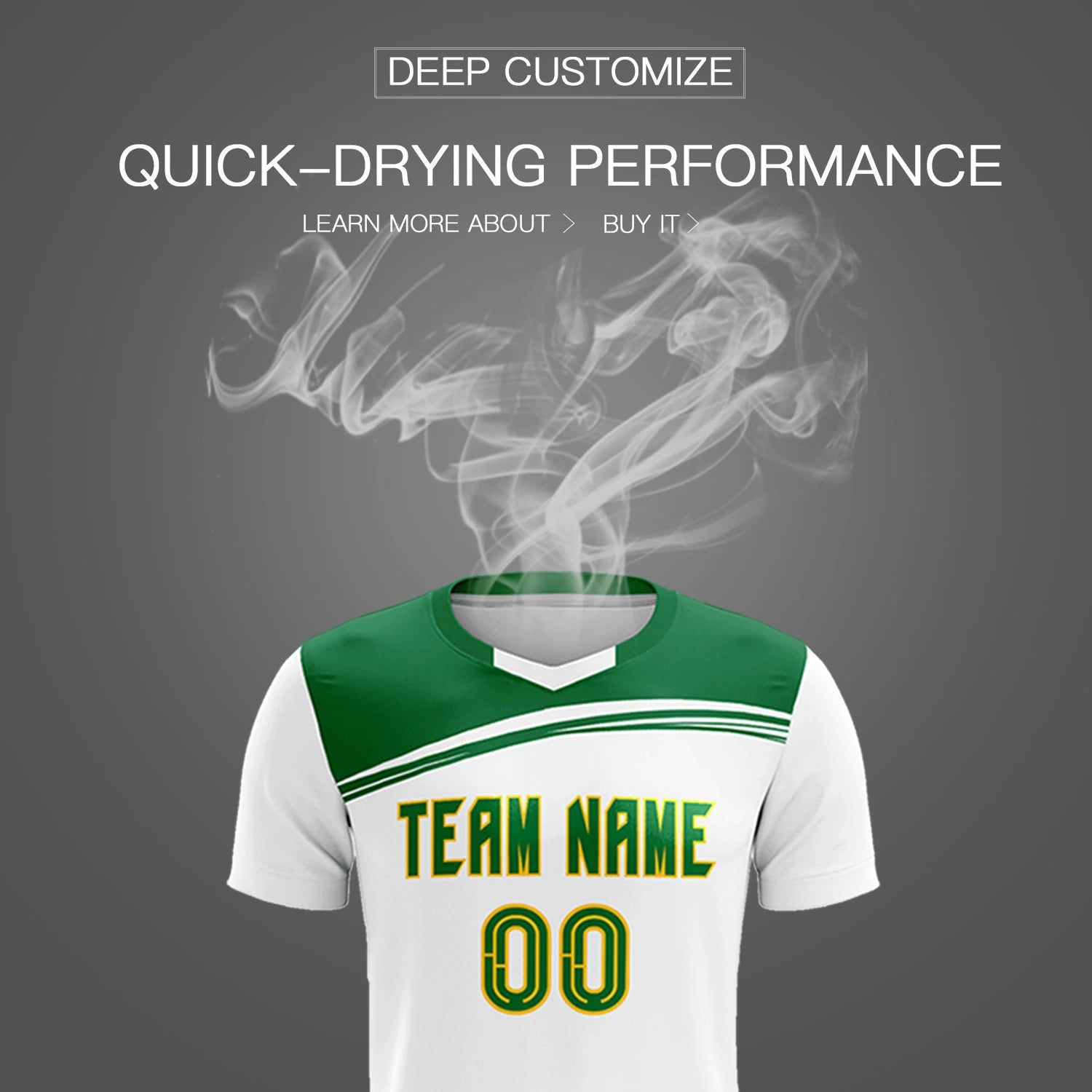 Custom White Kelly Green Personalized Men Soccer Sets Jersey