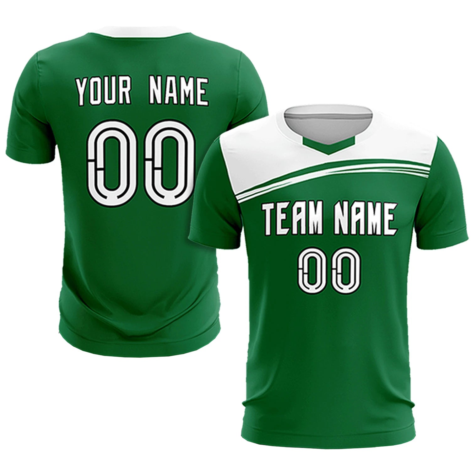 Custom Kelly Green White Personalized Men Soccer Sets Jersey