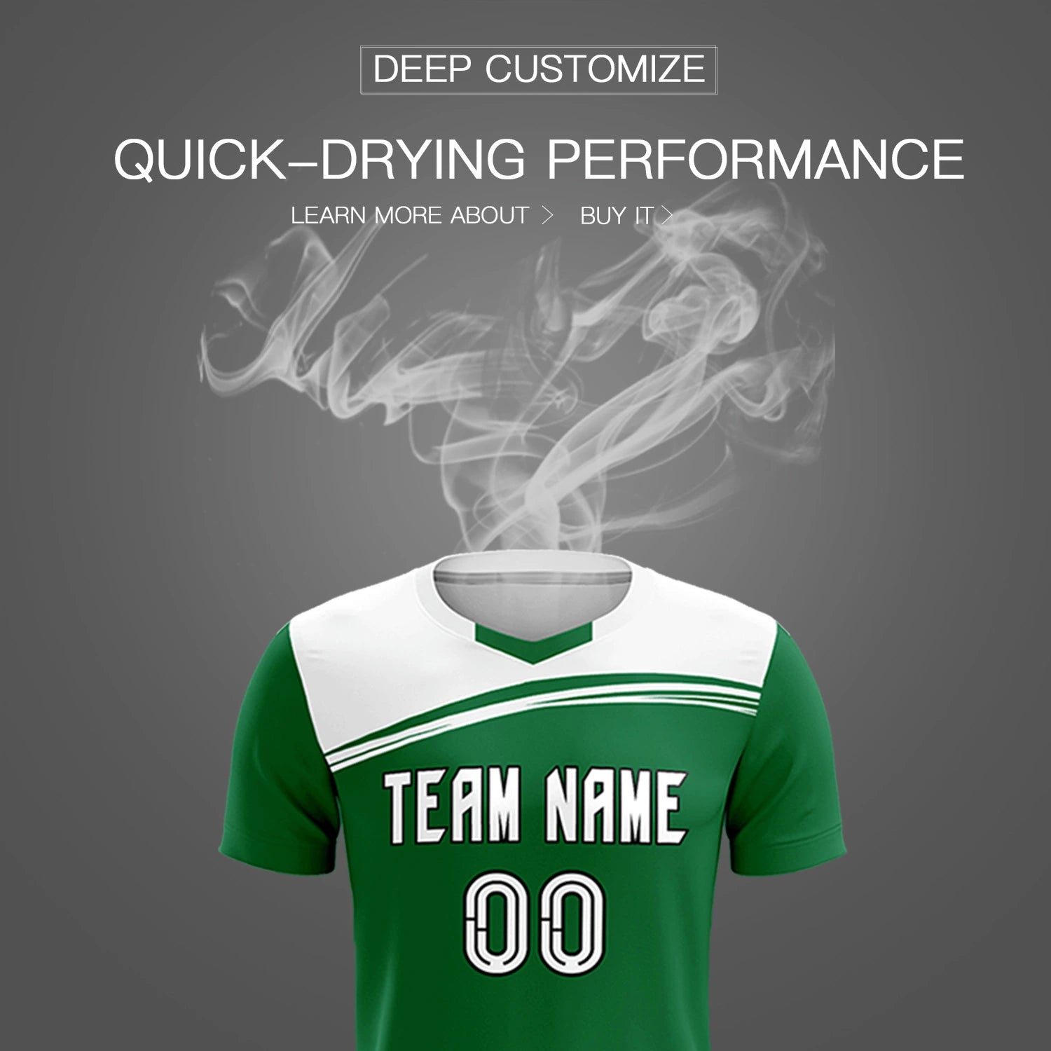 Custom Kelly Green White Personalized Men Soccer Sets Jersey