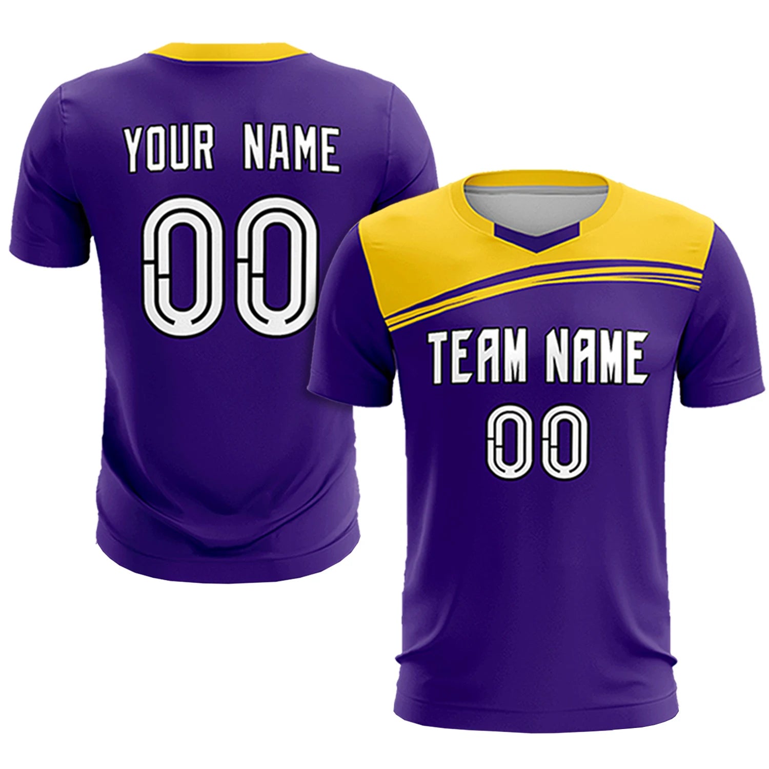 Custom Purple Gold01 Personalized Men Soccer Sets Jersey