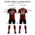 Custom Crimson Black Personalized Men Soccer Sets Jersey