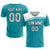 Custom Aqua White Personalized Men Soccer Sets Jersey