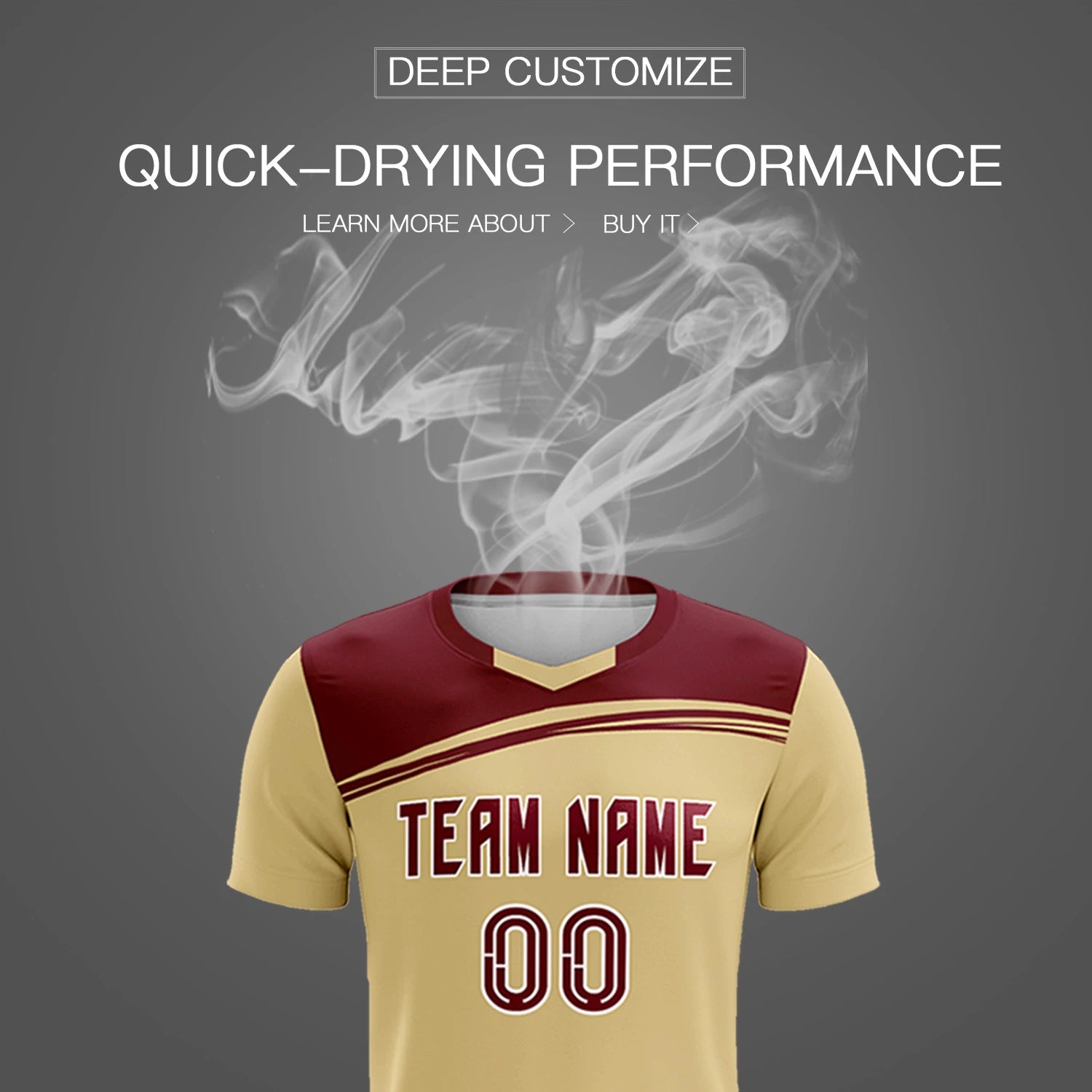 Custom Khaki Crimson Personalized Men Soccer Sets Jersey