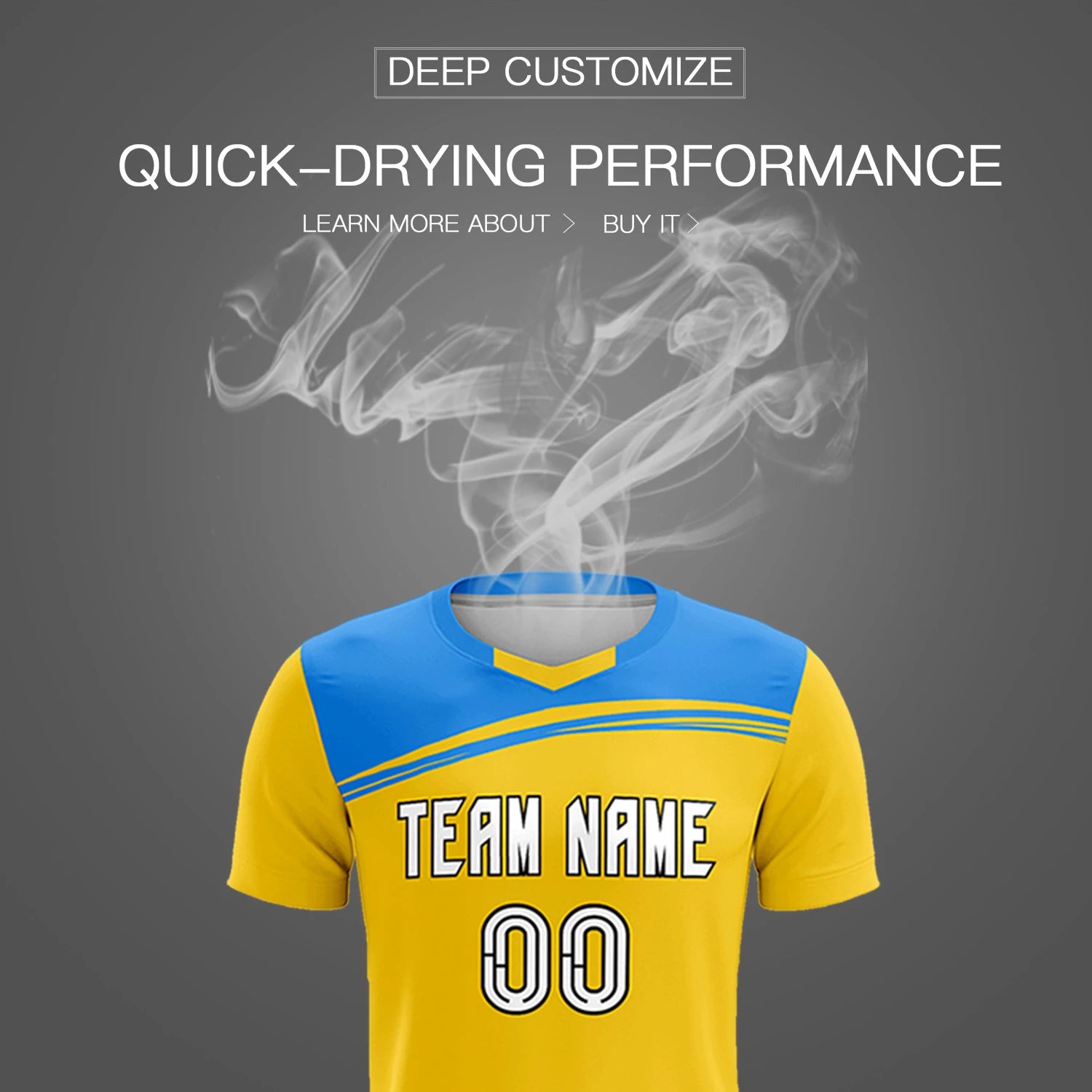 Custom Gold01 Powder Blue Personalized Men Soccer Sets Jersey