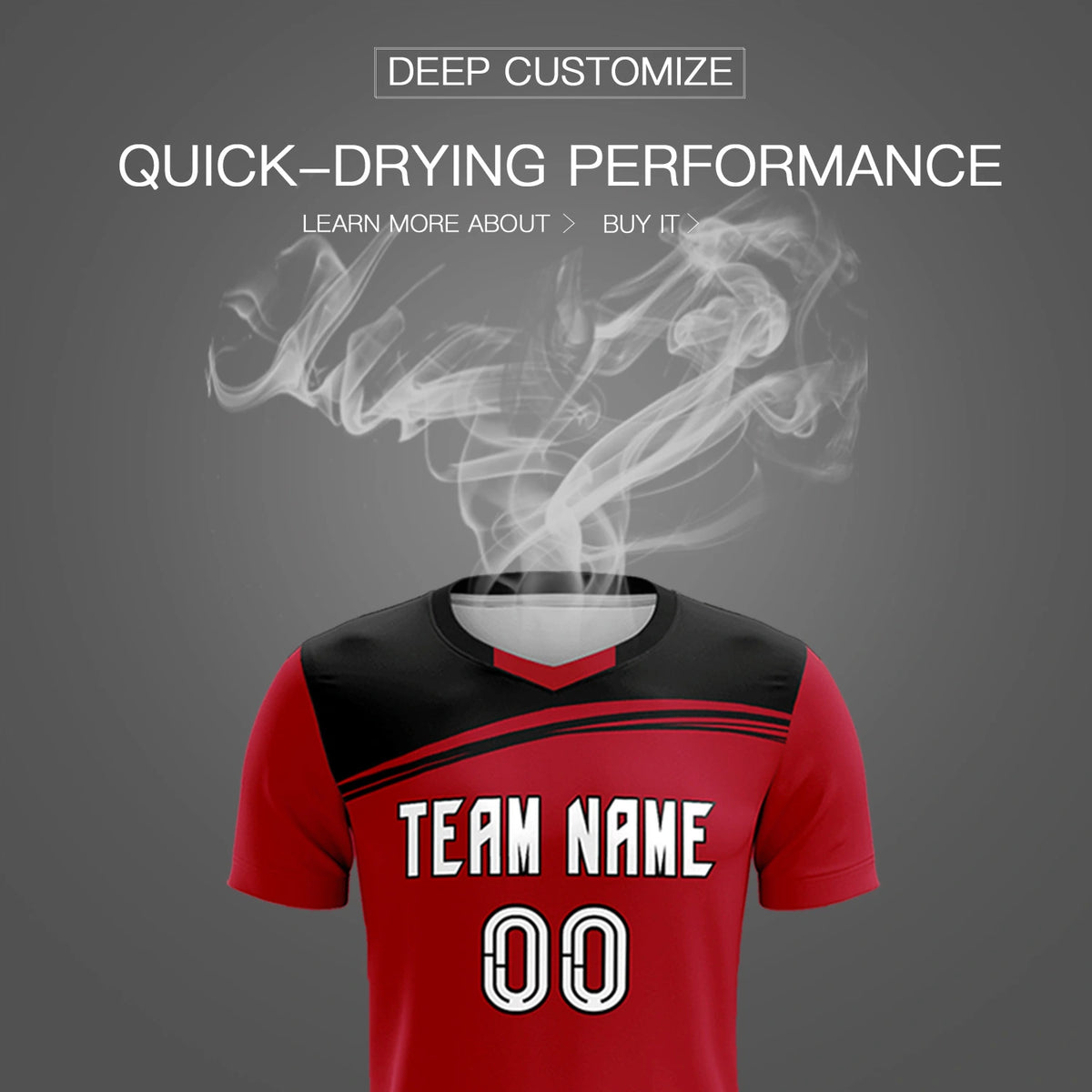 Custom Red Black Personalized Men Soccer Sets Jersey