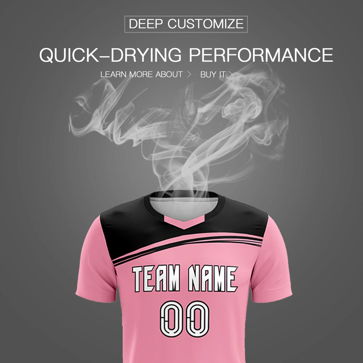 Custom Light Pink Black Personalized Men Soccer Sets Jersey
