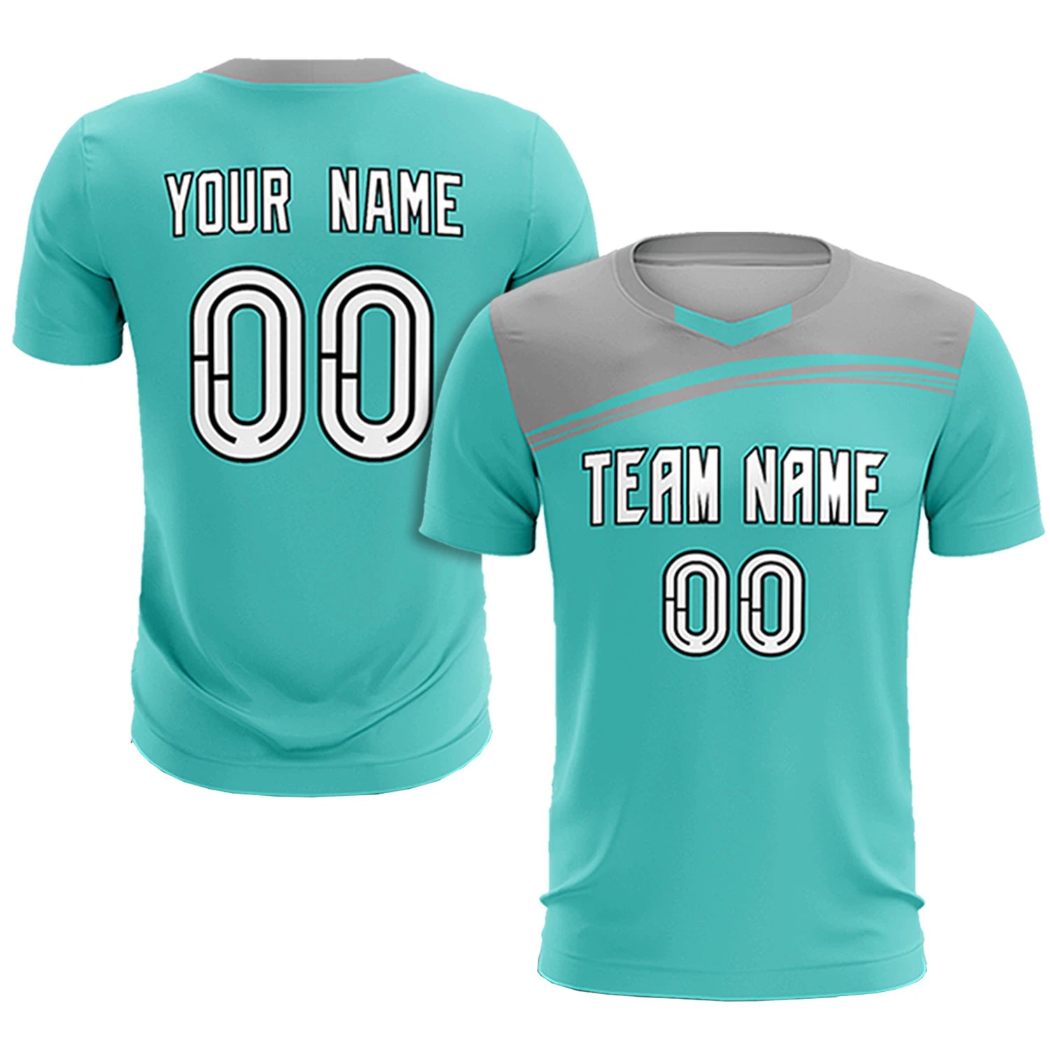 Custom Bright Green Gray Personalized Men Soccer Sets Jersey