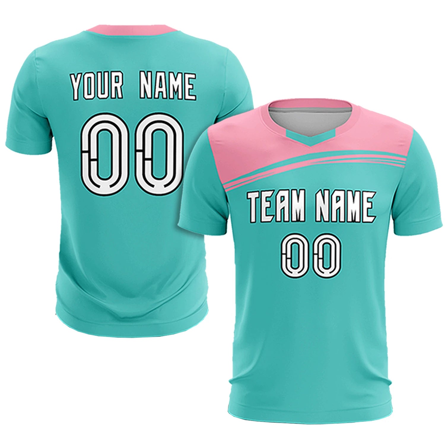 Custom Bright Green Light Pink Personalized Men Soccer Sets Jersey