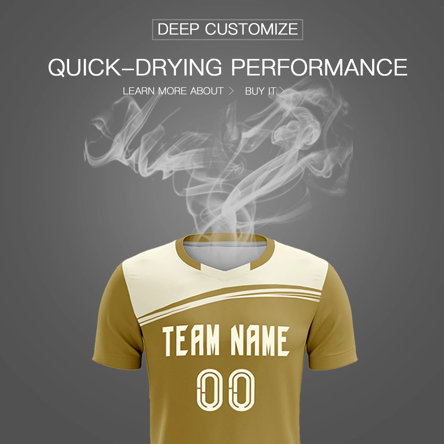 Custom Old Gold Cream Personalized Men Soccer Sets Jersey