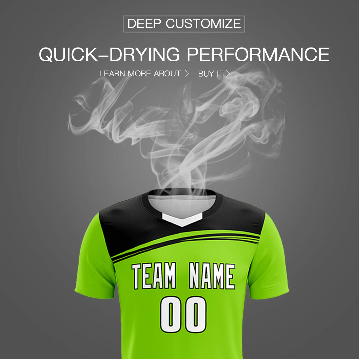 Custom Neon Green Black Personalized Men Soccer Sets Jersey