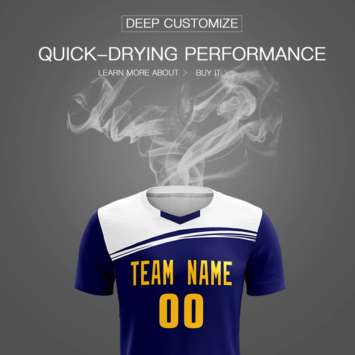 Custom Royal Blue White Personalized Men Soccer Sets Jersey