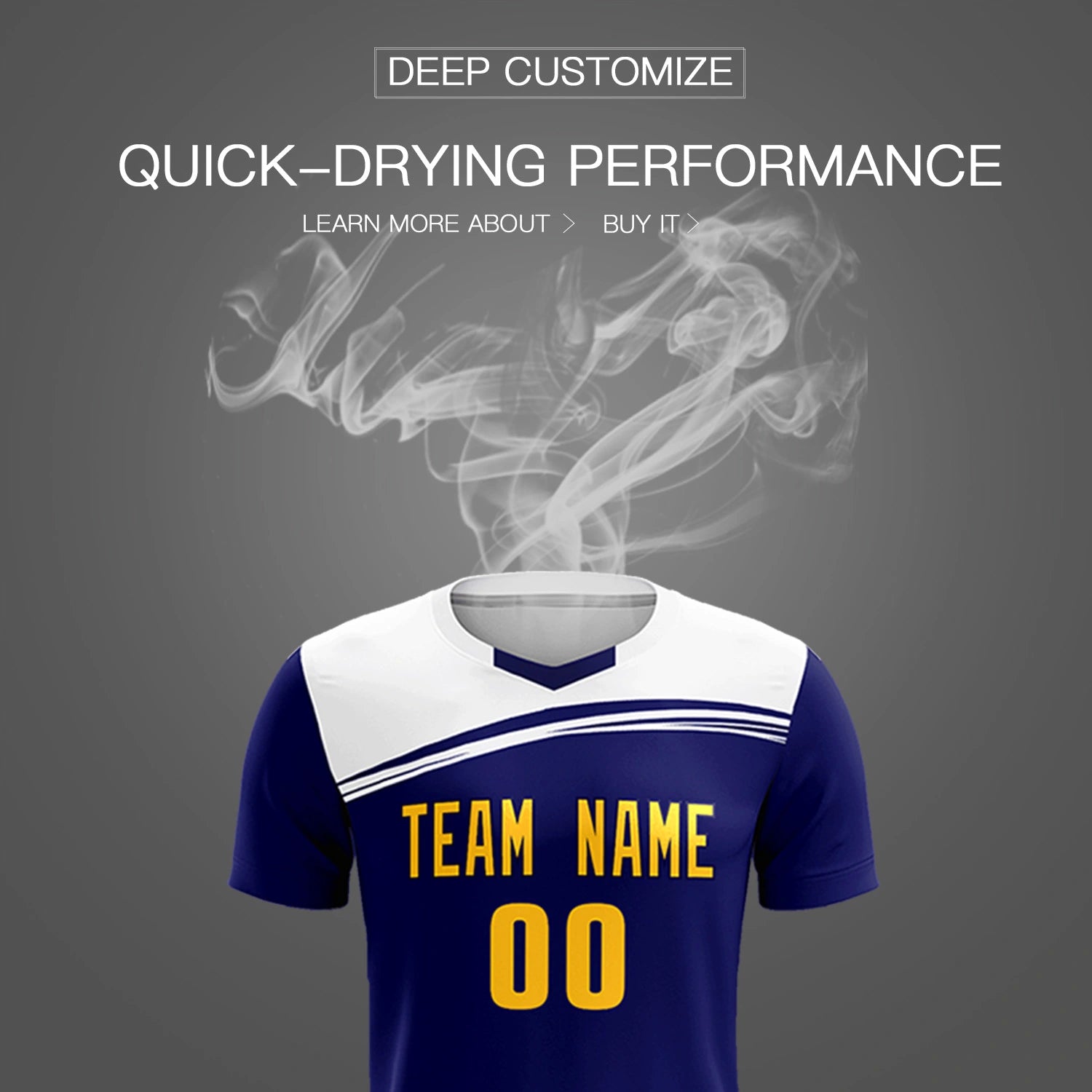 Custom Royal Blue White Personalized Men Soccer Sets Jersey