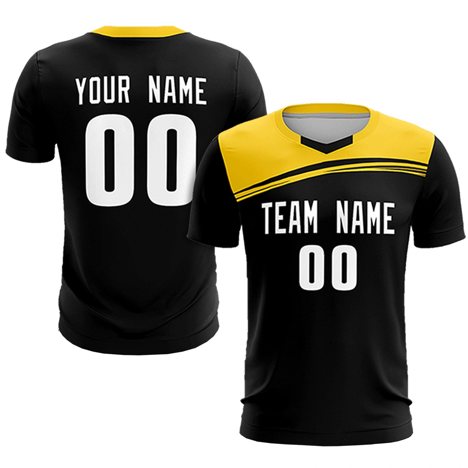 Custom Black Royal Blue Personalized Men Soccer Sets Jersey