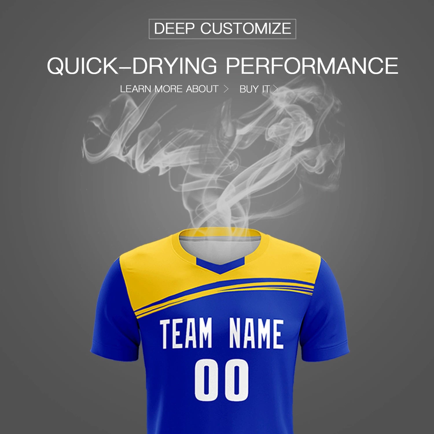 Custom Royal Blue Gold01 Personalized Men Soccer Sets Jersey