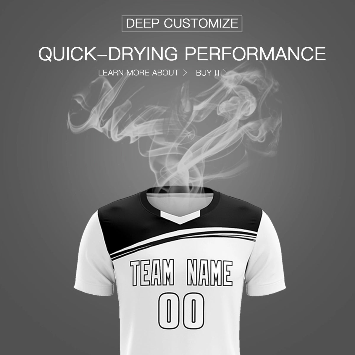 Custom White Black Personalized Men Soccer Sets Jersey