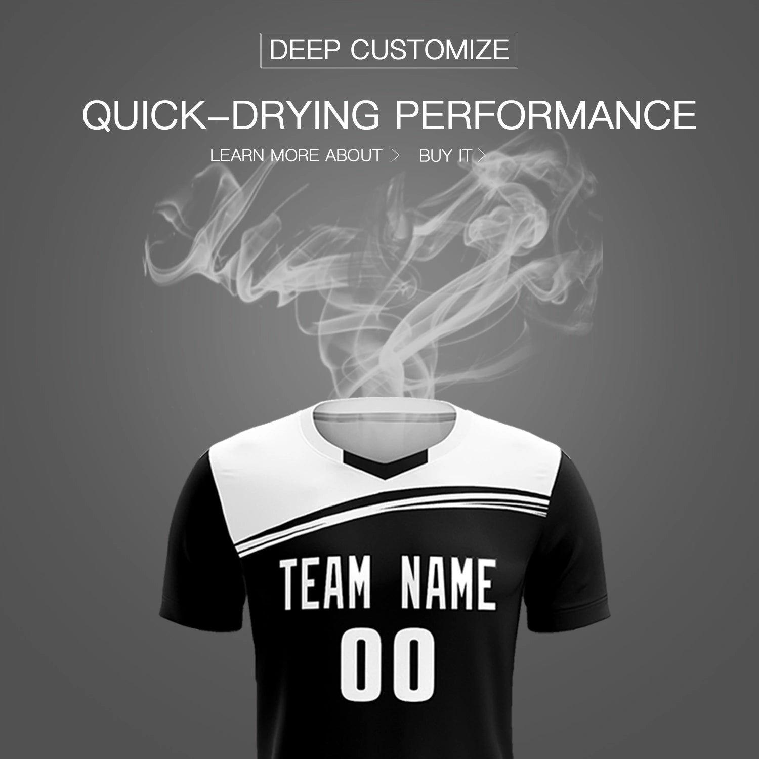 Custom Black White Personalized Men Soccer Sets Jersey