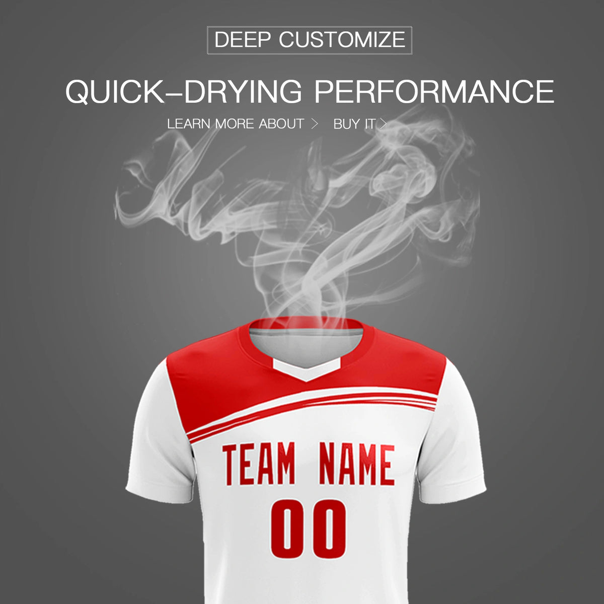 Custom White Red Personalized Men Soccer Sets Jersey